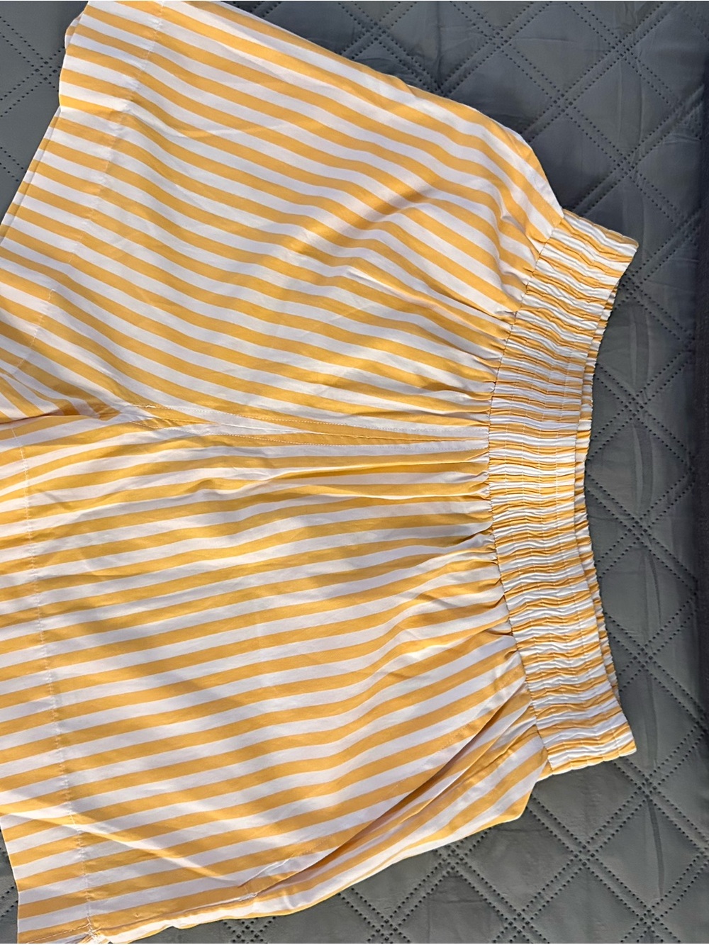French Connection Yellow and White Striped Shorts